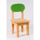 Židle Ovál - dřevěná dětská - opěradlo zelené